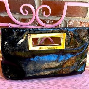 STUNNING Michael Kors Black Patent Leather Clutch
